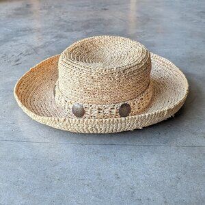 The Scala Collection Woven Raffia Straw Sun Hat one size